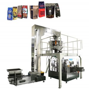 kafe kafe automatikoa elikagaien birakaria kremailera pouch packaging machine